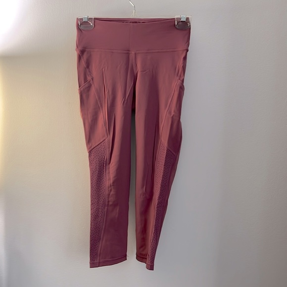 Lululemon Fast and Free Crop Leggings, Mauve Pink - Picture 1 of 7